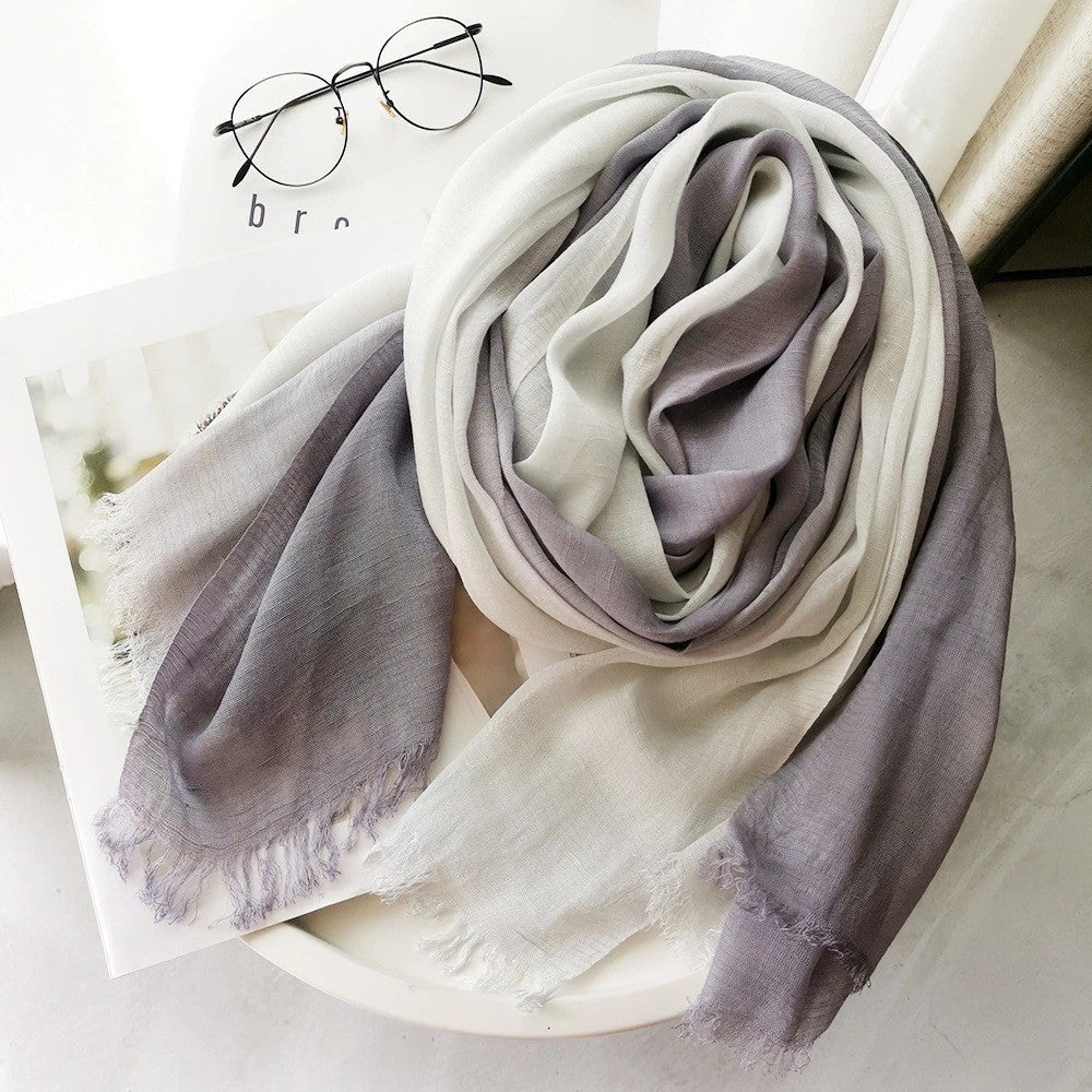 Large Soft Scarf Warm Cotton Tassel