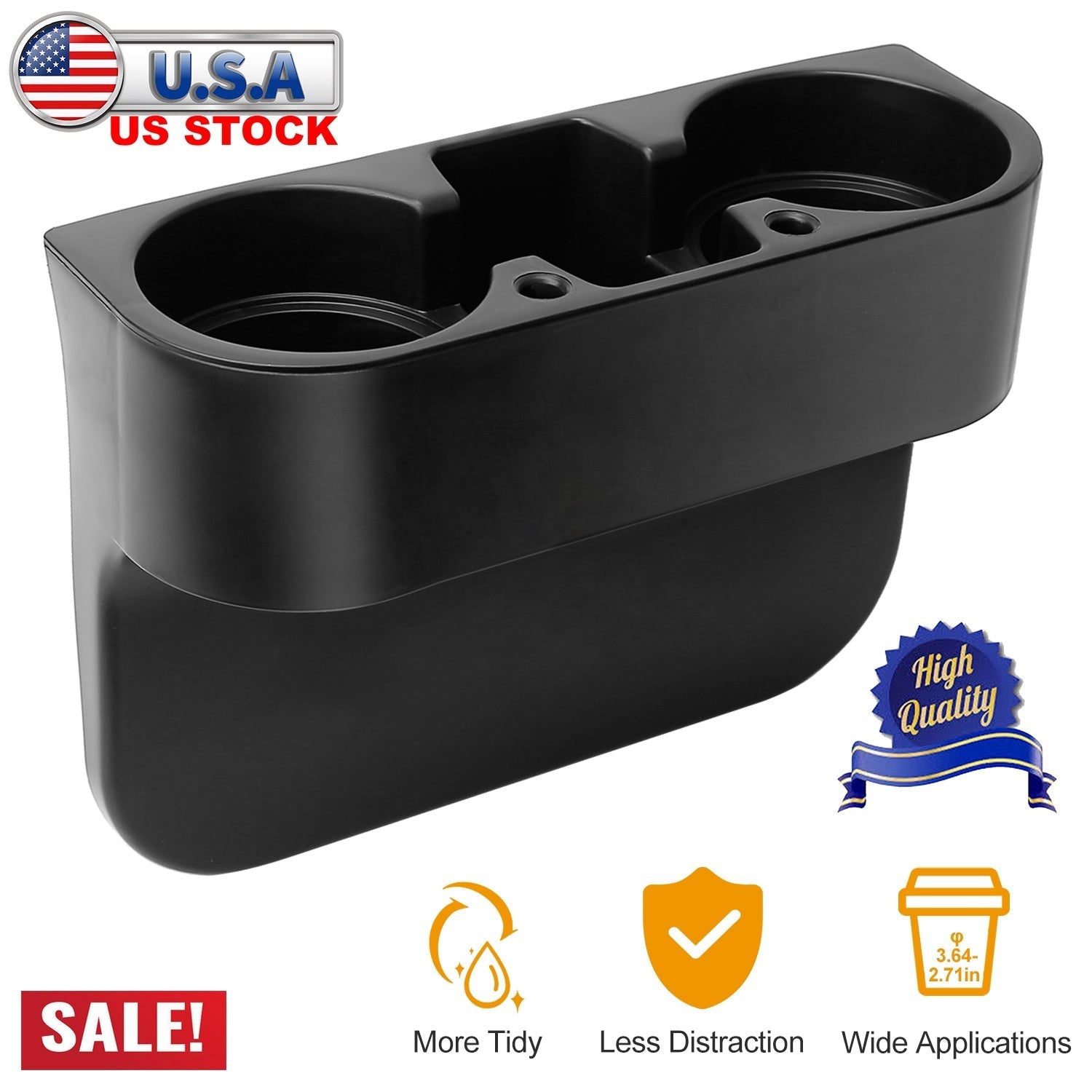 Car Seam Cup Holder Seat Gap Wedge Drink Storage Organizer Console Side Pocket Mount Stand For Pen Phone Bottle Sunglasses