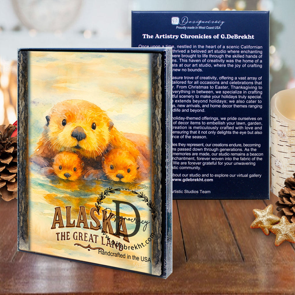 Sea Otter Family Greeting Card by G. Debrekht - 97123GC