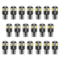 20Pcs T10 SMD5730 LED Light Bulbs 6000K Wedge Light Lamps Dome Map License Plate Car Interior Festoon Lights Kits