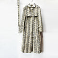 Snake-Print Faux Leather Long Trench Coat