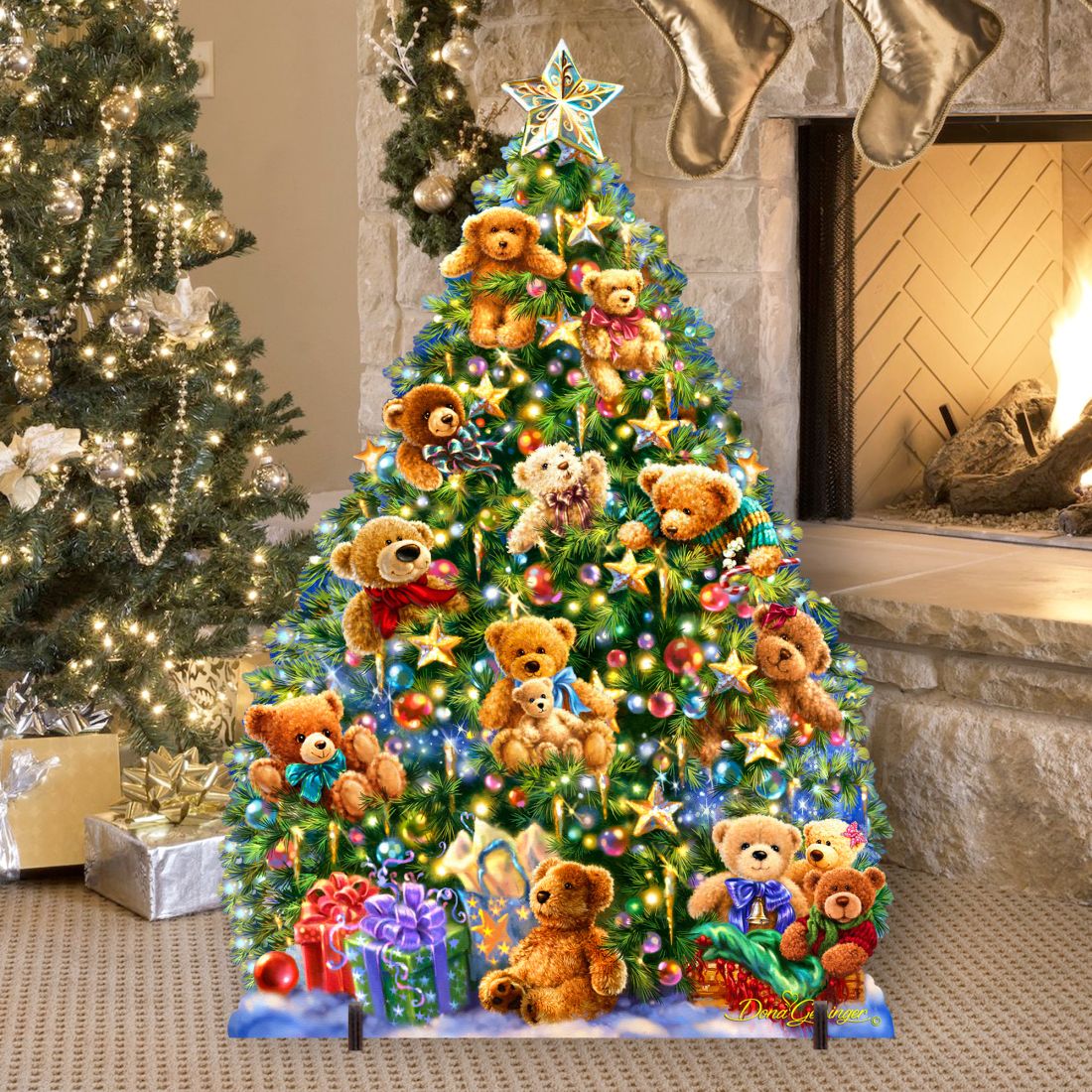 Teddy Bear Tree Holiday Outdoor Yard Sign by D. Gelsinger - Christmas Decor - 8461019F-1101
