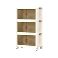 3Pcs Foldable Storage Bins with Lid Front Magnetic Door Collapsible Stackable Closet Organizer Containers with 4Pcs 360¡ Rotatable Wheels 8Pcs Small W
