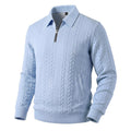 Mens Casual Simple Zippered Long-Sleeve Top