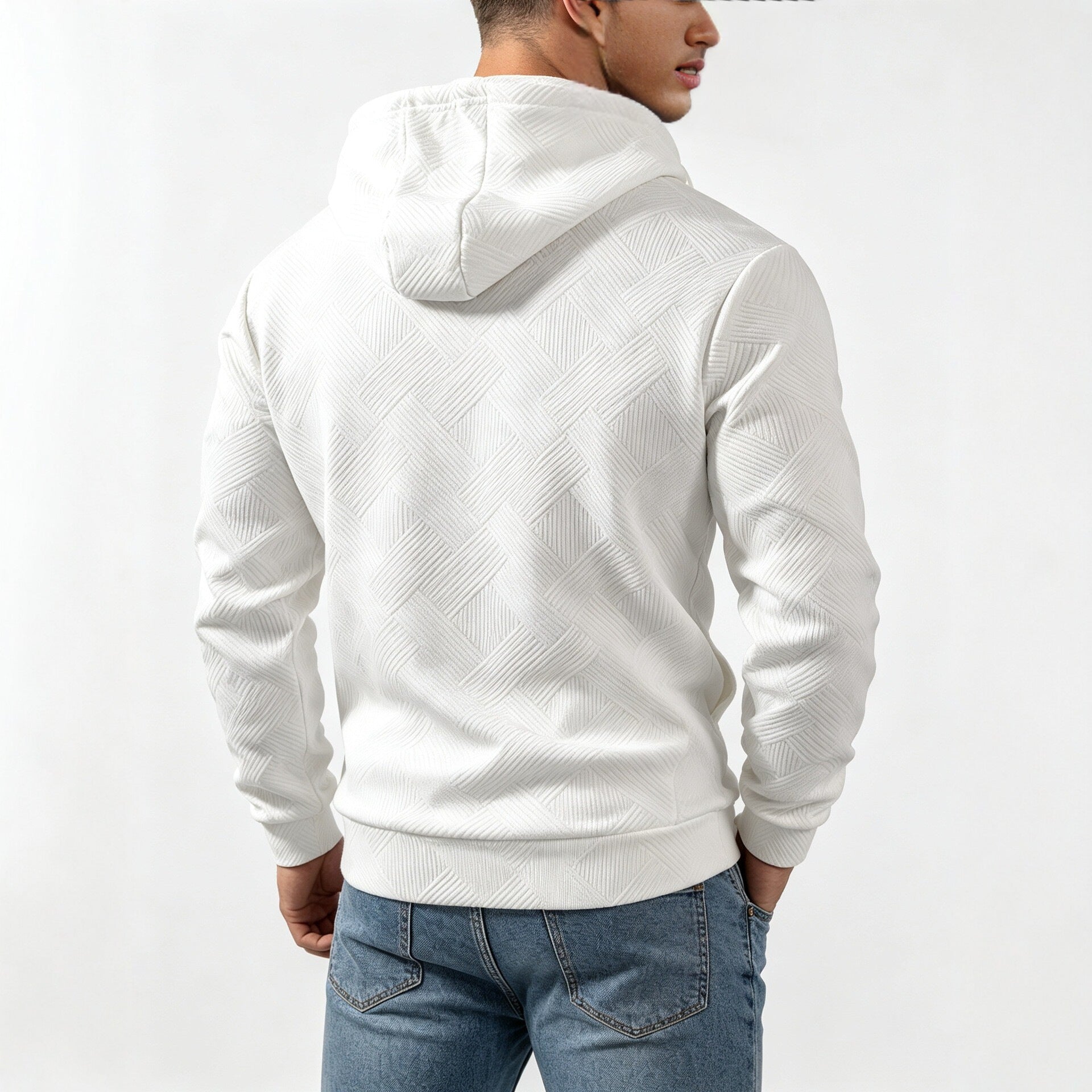 Mens Retro Long-Sleeve Hoodie Top