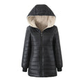 Womens Warm Hooded Fleece-lined Coat