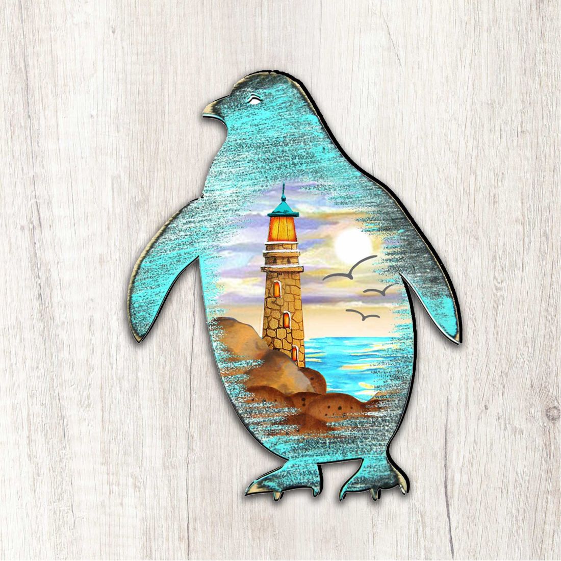Penguins Coastal Outdoor Decor Large Ornament by G. DeBrekht - Coastal Holiday Decor - 8198542M