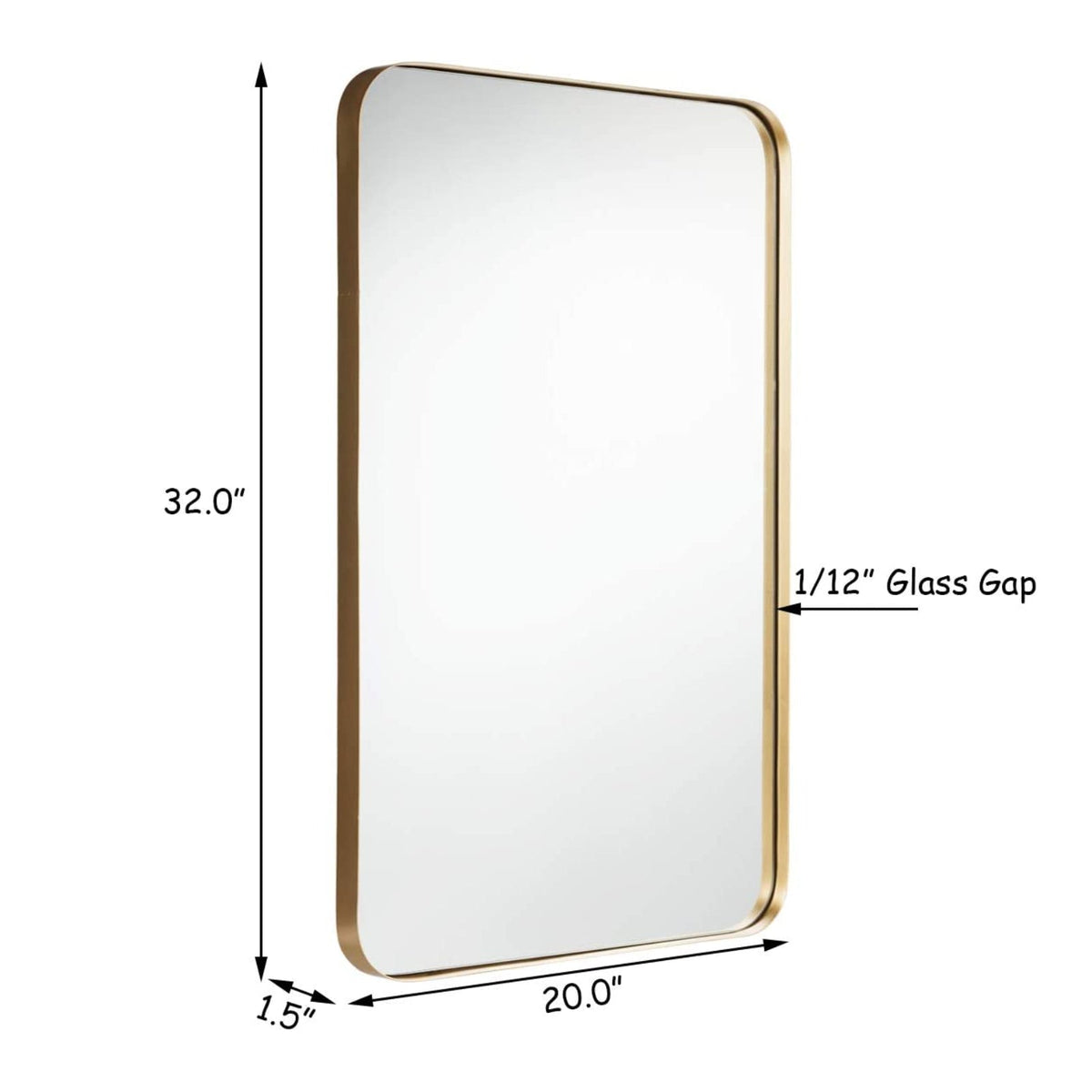 32 Inch x 20 Inch Metal Frame Wall-Mounted Rectangle Mirror