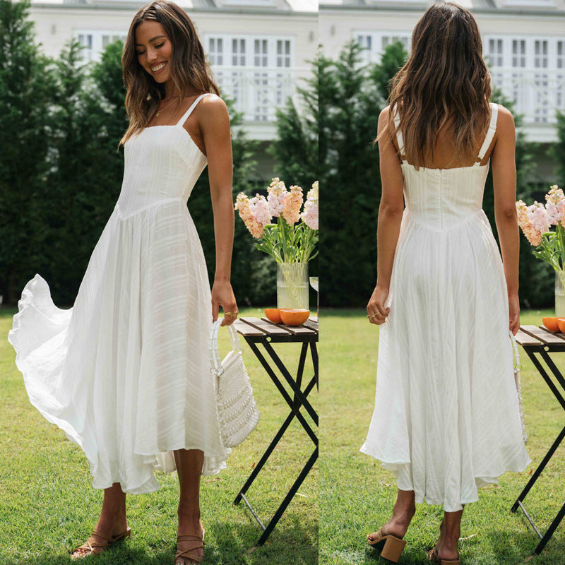 Women's Halter Neck Irregular Hem Maxi Dress