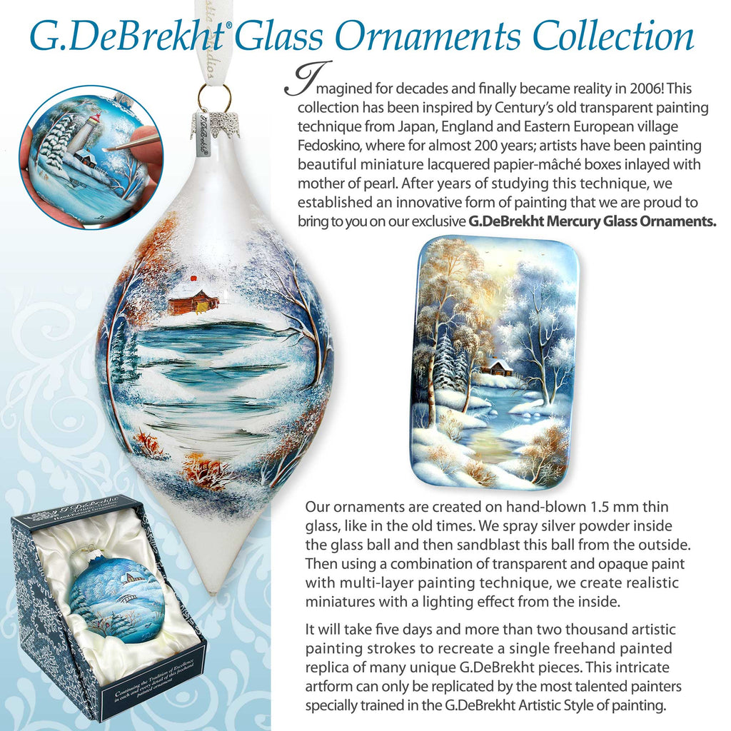 Alaska Coastal Mountain Glass Christmas Ornament – Holiday Splendor Scenic Ornament by G. DeBrekht – 73459