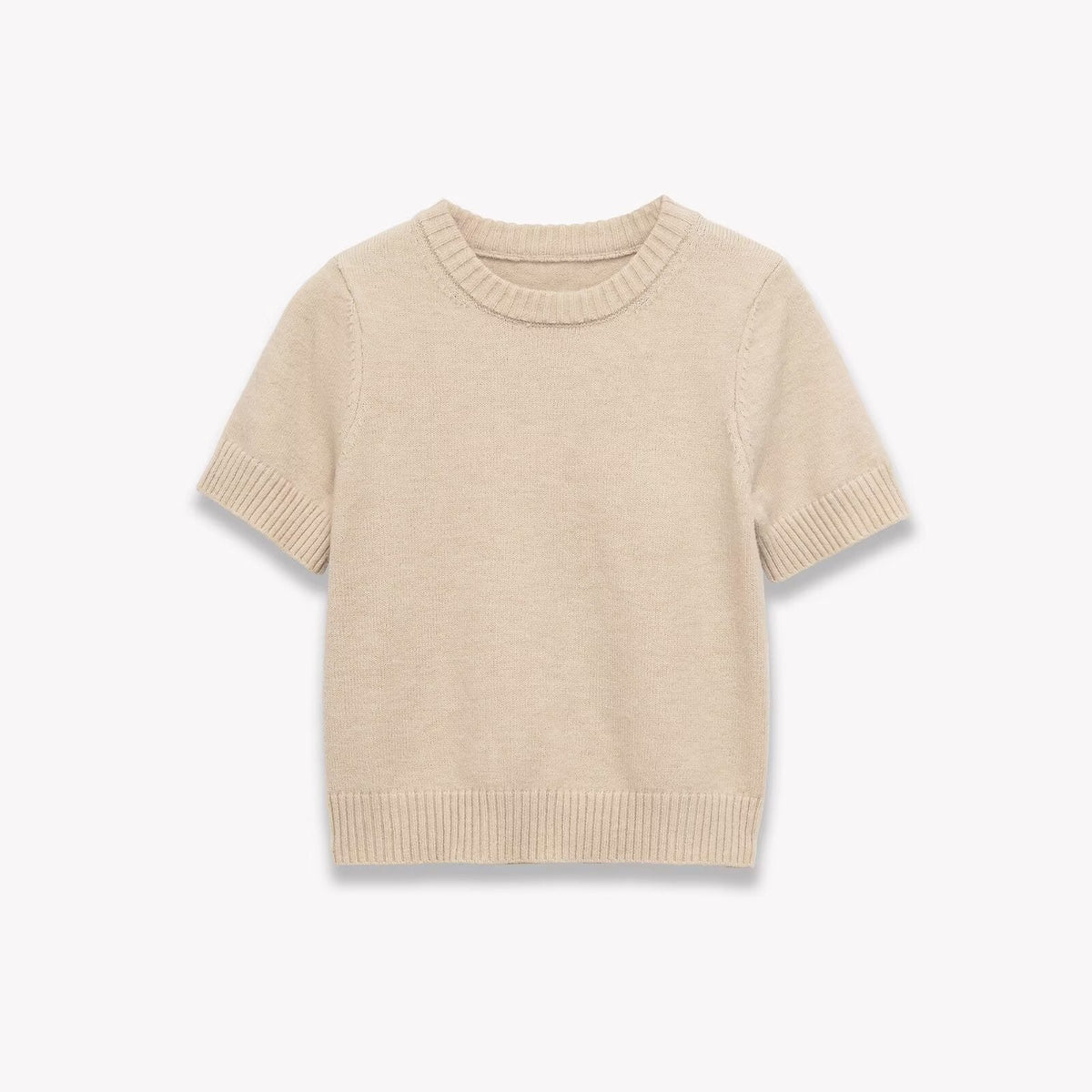 Womens Round-neck Simple Casual Knit Sweater