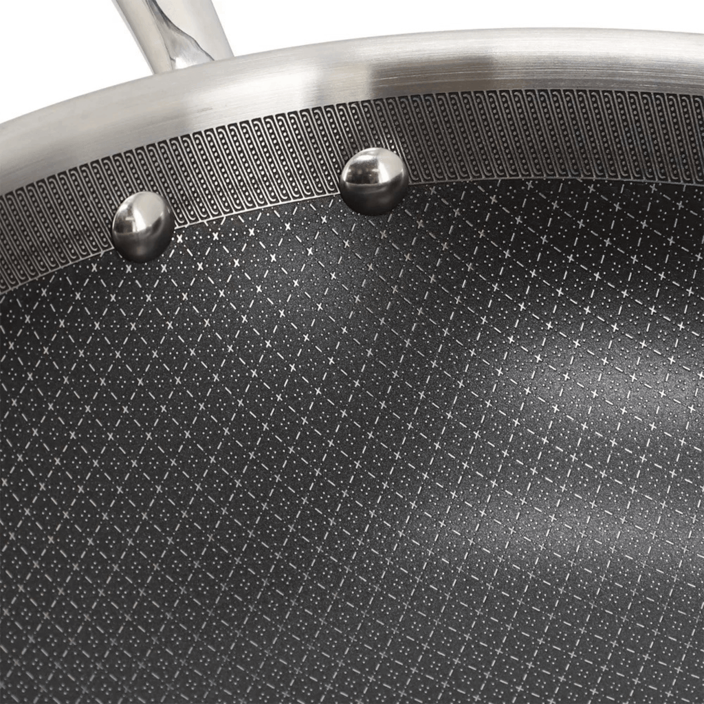 Better Chef 12.5-Inch 3-Ply Stainless Steel Nonstick Wok with Lid