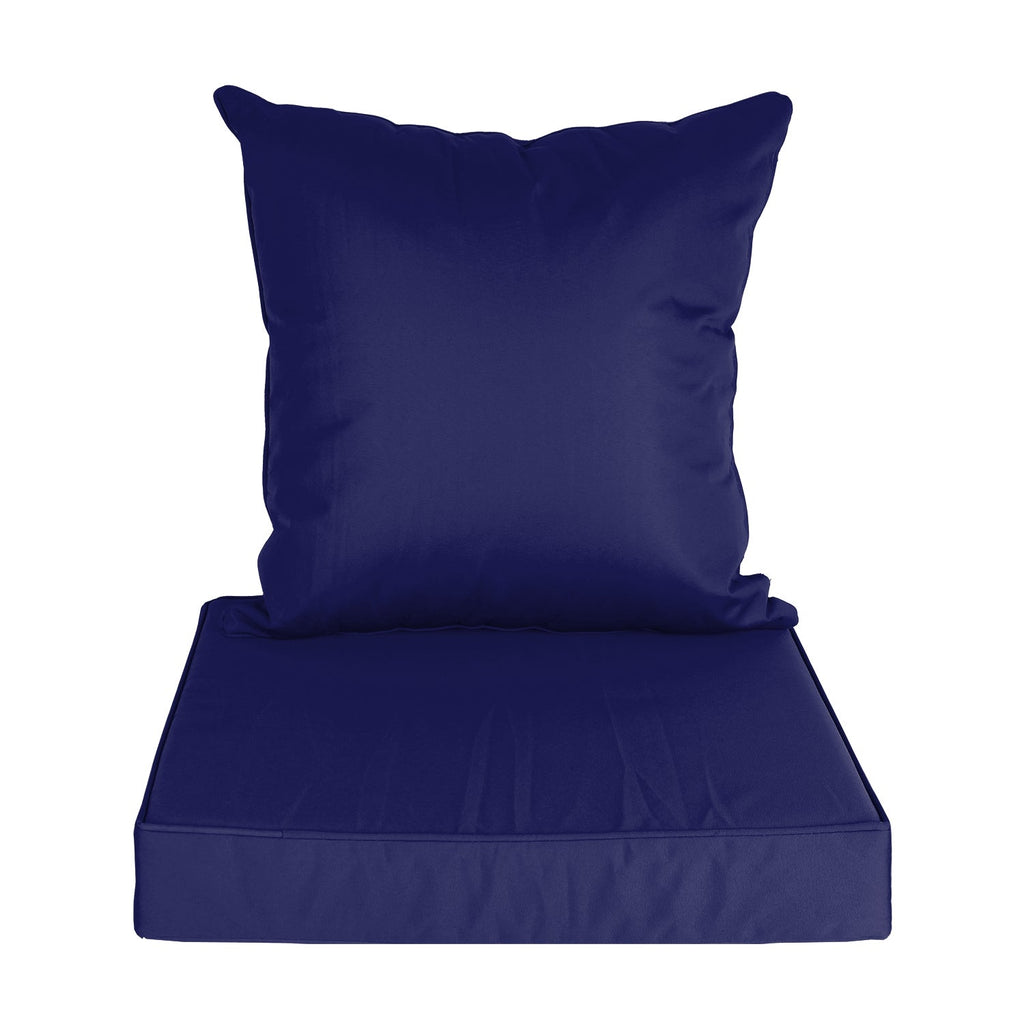Outdoor Seat Cushion Set Waterproof Patio Furniture Cushion and Back Pillow Fade Resistant Deep SeatÊSet Chair Pad with Removable Cover for Chair Sofa