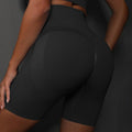 Women Seamless Solid Yoga Shorts Butt Lifting Workout Running Sports Short