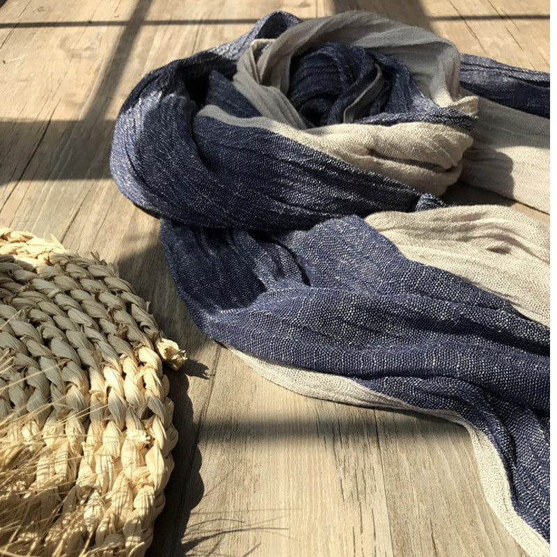 Long Jacquard Patchwork Scarf Decorative Cotton