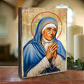 Saint Teresa Icon – Handcrafted Religious Decor | Gold Plated Wooden Christian Wall Hanging - 85064