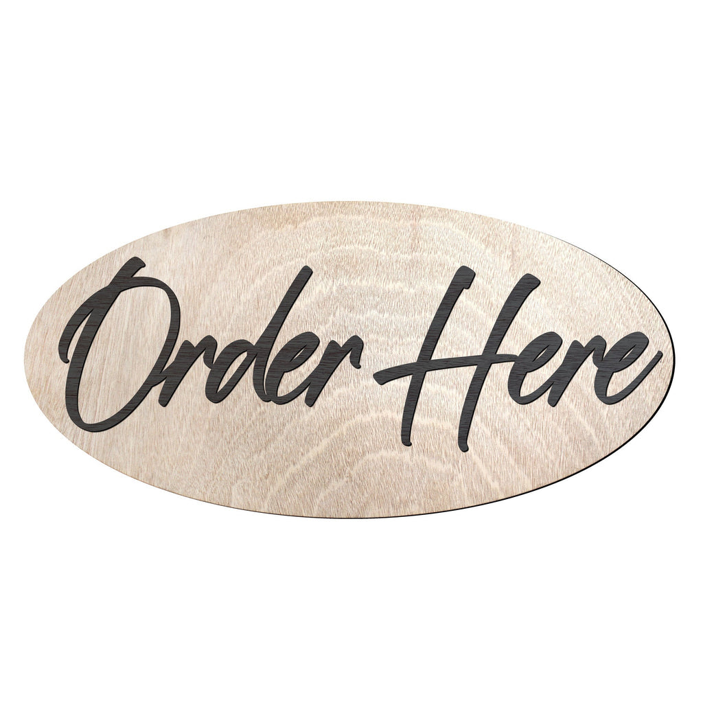 Order Here sign, Made in the USA sign, Lightweight sign made from wood - 320326