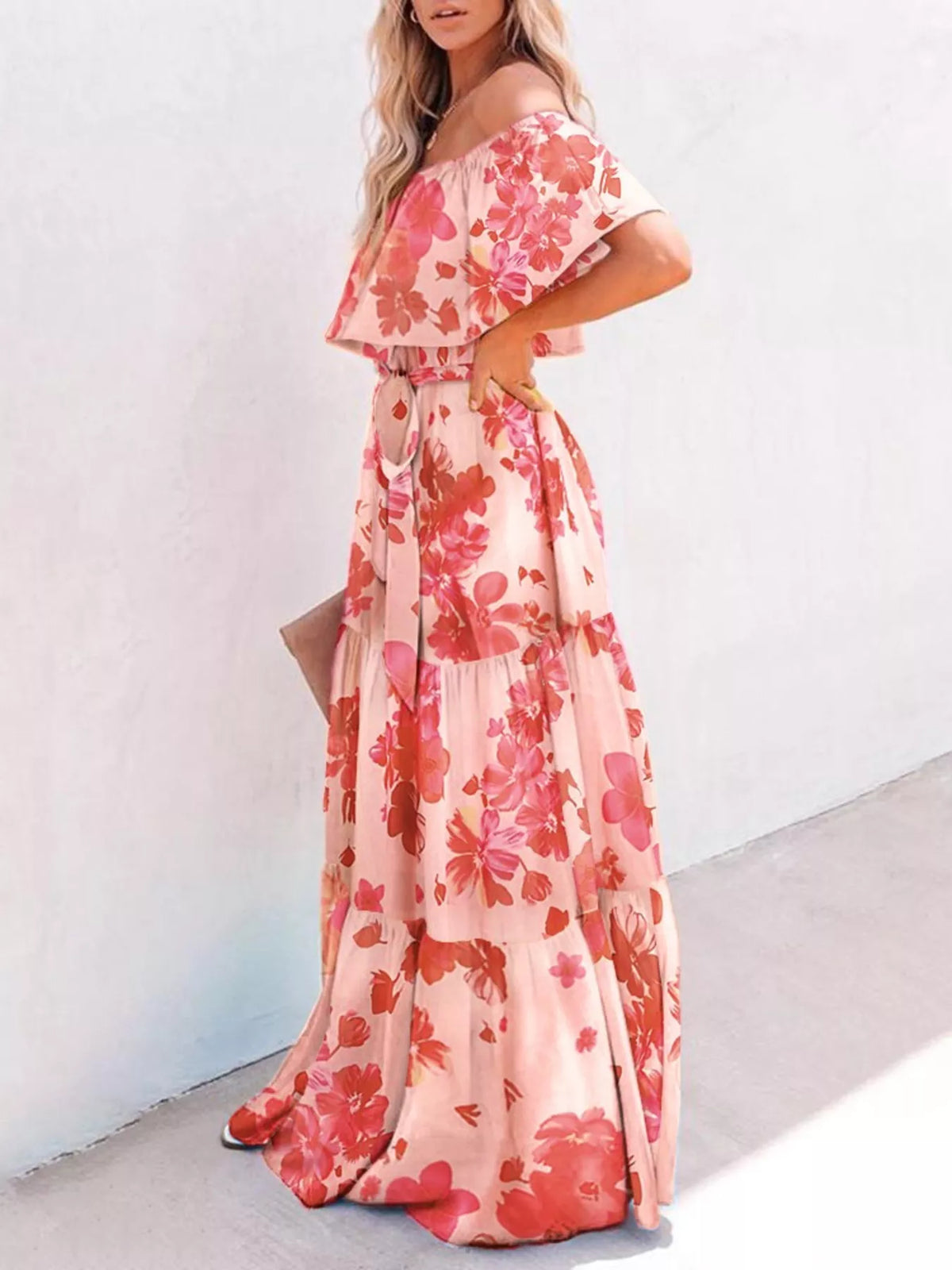 Off-Shoulder Tiered Maxi Dress
