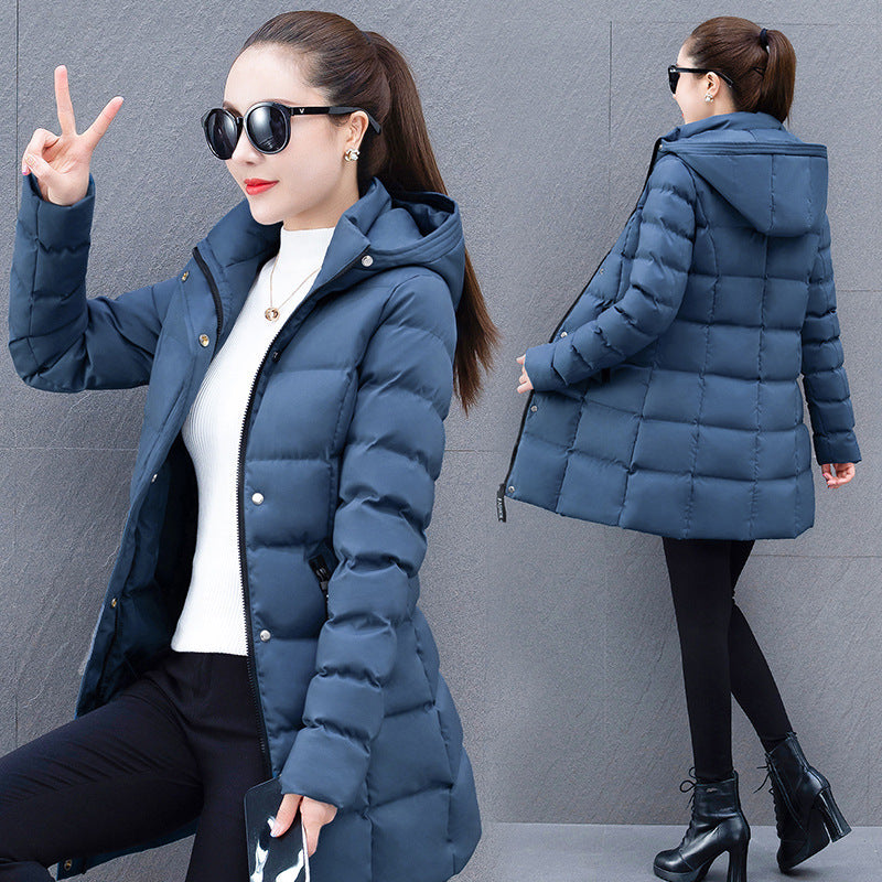 Womens Mid-length Hooded Down Coat