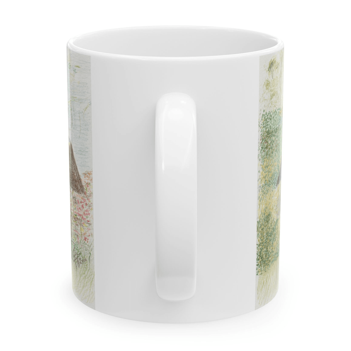 PimsArt Country Cottage Sketch Mug From Original Drawing