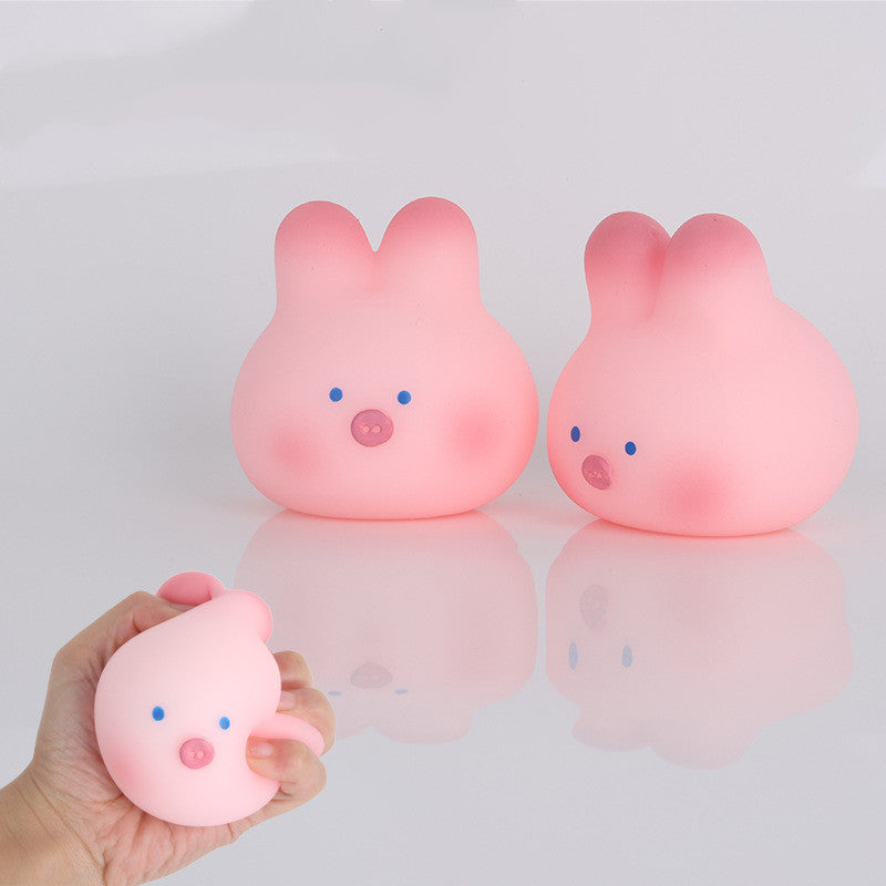 Cherry Blossom Pig & Rabbit Squishy Squeeze Toy – Cute Decompression Toy