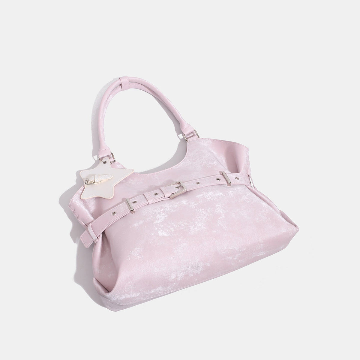 Belt-designed Single-shoulder Tote Bag Large Capacity For Women