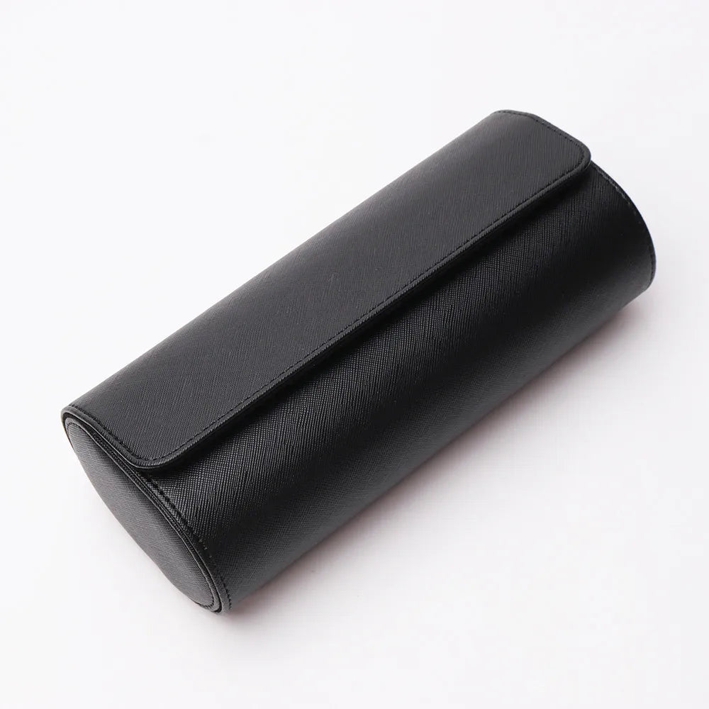 3-Slot Travel Watch Case – PU Leather Watch Roll for Men