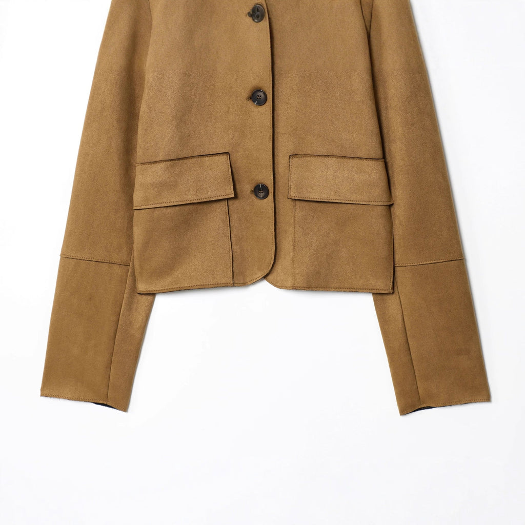 Casual Short Jacket With A Suede-like Finish