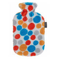 Fashy Hot Water Bottle with Polka Dot Fleece Cover 2L