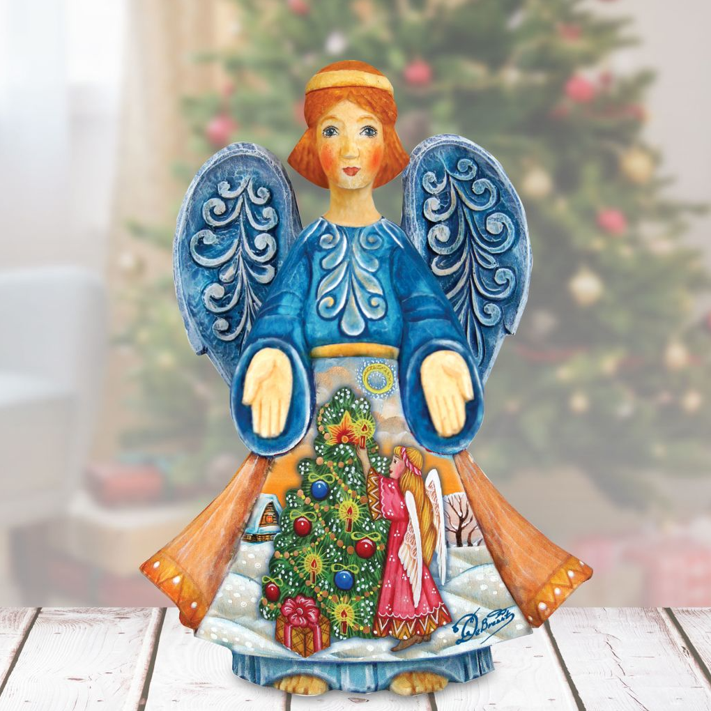 Christmas Tree Angel Handcrafted Christmas Figurine - G. DeBrekht - Nativity Holiday Decor - 552722
