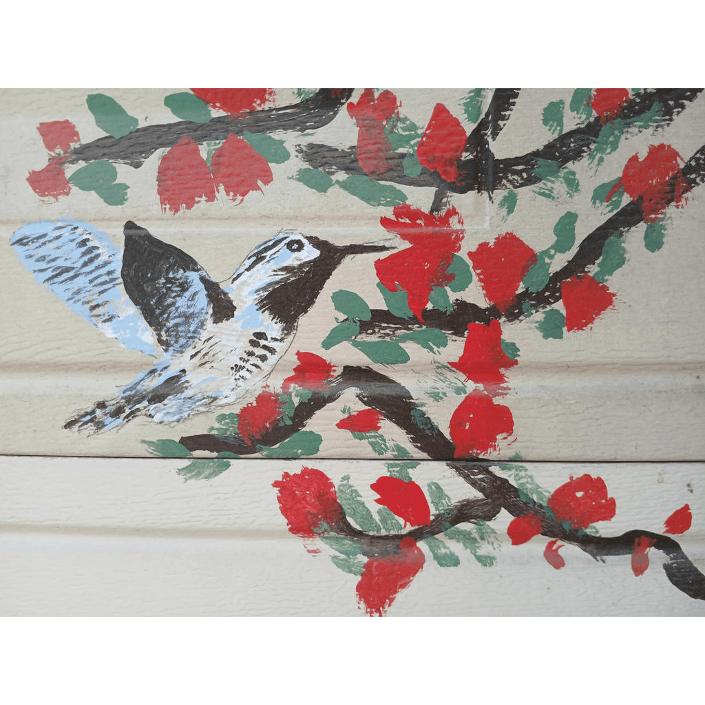 PimsArt Hummingbird Blossom Round Christmas Ornament From Original Painting