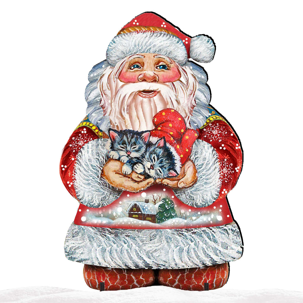 Holiday Kitten Santa Holiday Outdoor Yard Sign by G. DeBrekht - Christmas Decor - 8117808F