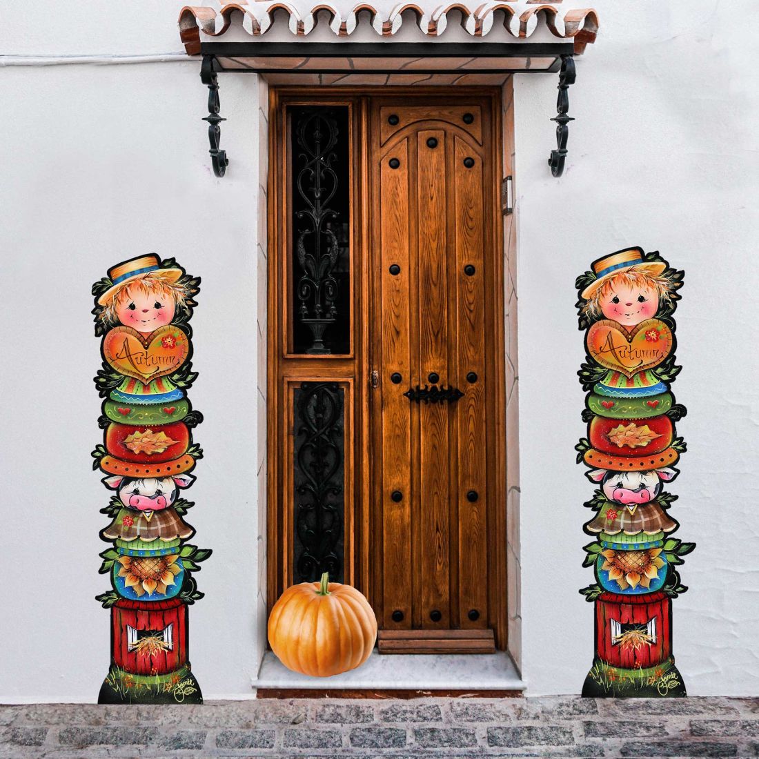 For the Love of Autumn Set of 2 Walkway Greeters Outdoor Decor by Jamie Mills-Price - Halloween Thanksgiving  Decor - 8457804F-S2