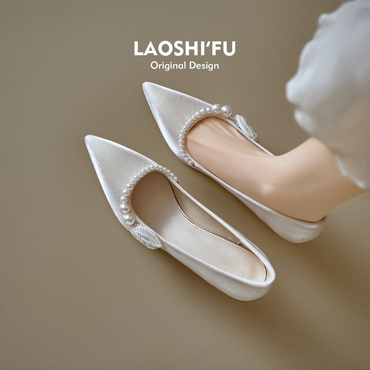 Women Soft Leather French Pointed Toe Pearl Thin Heel Pumps, 2026 New Comfortable High Heels, Shallow Mouth Party Dress Shoes