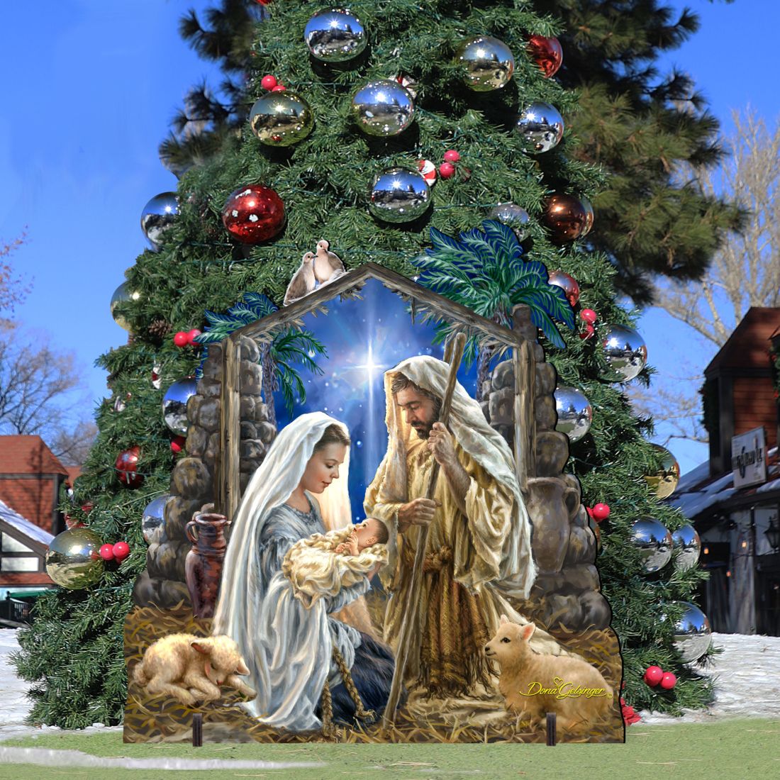 Glory to God Nativity Outdoor Decor by D. Gelsinger - Nativity Holiday Decor - 8461010F-1722 Outdoor Decor 32" Tall