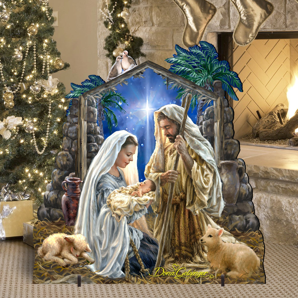 Glory to God Nativity 32" and 48" Tall Outdoor Decor by D. Gelsinger - Nativity Holiday Decor - 8461010F-1722 Handcrafted Outdoor Decor