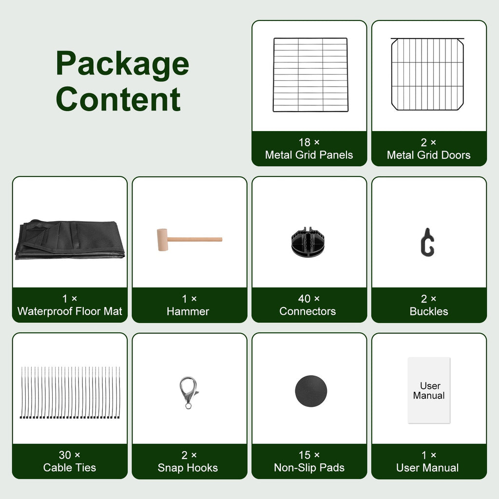 Guinea Pig Cage 47x24x12" with 20 Panels & Waterproof Mat