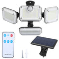 2 Pack Solar Powered Wall Lights IP44 Waterproof Motion Sensor Lamps with Separate Solar Panel 4 Adjustable Heads 333Pcs Beads 120¡ Sensing Angle Remo