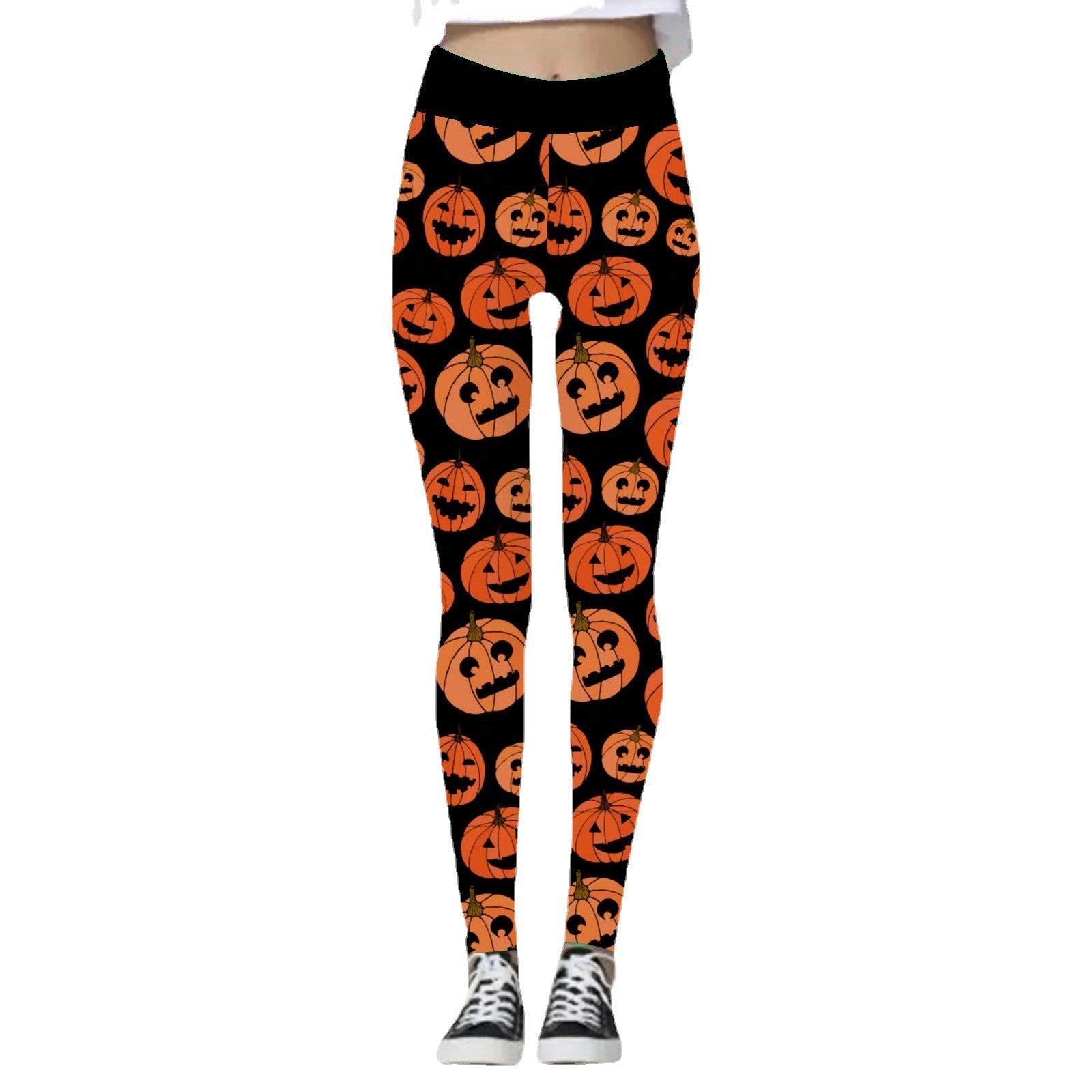 Halloween Women's Yoga Pants Pumpkin Skull