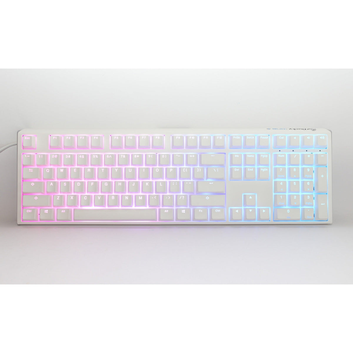 Ducky one 3 classic pure white rgb mechanical keyboard (white, us layout (qwerty), cherry mx speed silver, 100%, rgb led, double-shot pbt, hot-swappable, quack mechanics)