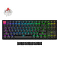 Keychron k8x-c1 rgb mechanical keyboard (black, us layout (qwerty), super red, 80% (tkl), rgb, cherry double-shot pbt keycaps, bluetooth | usb-c)