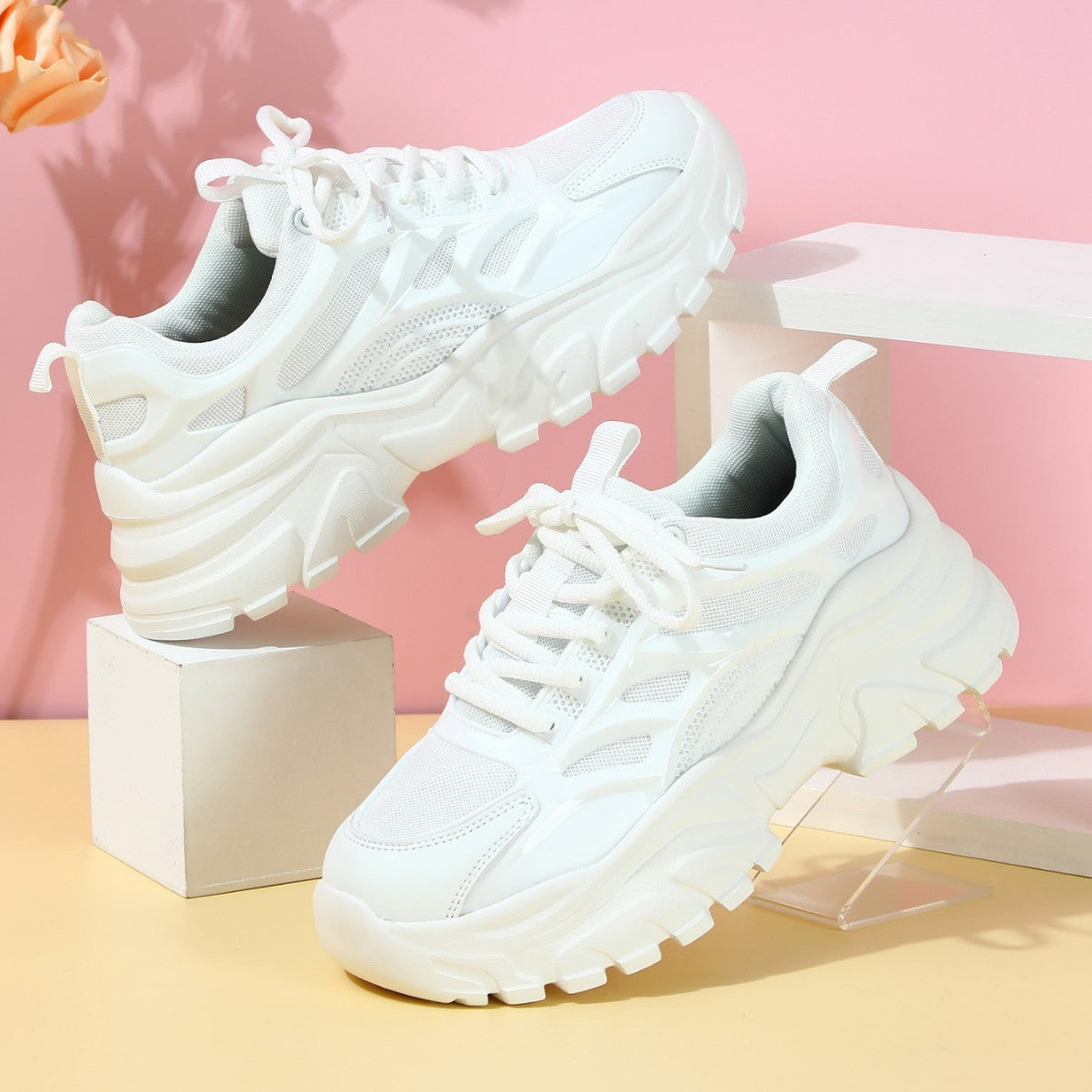 Trendy Thick Bottom Height Increasing Breathable Comfortable Four Seasons Leisure Sneaker