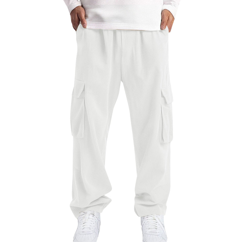 Mens Casual Sporty Corduroy Jogger Work Pants
