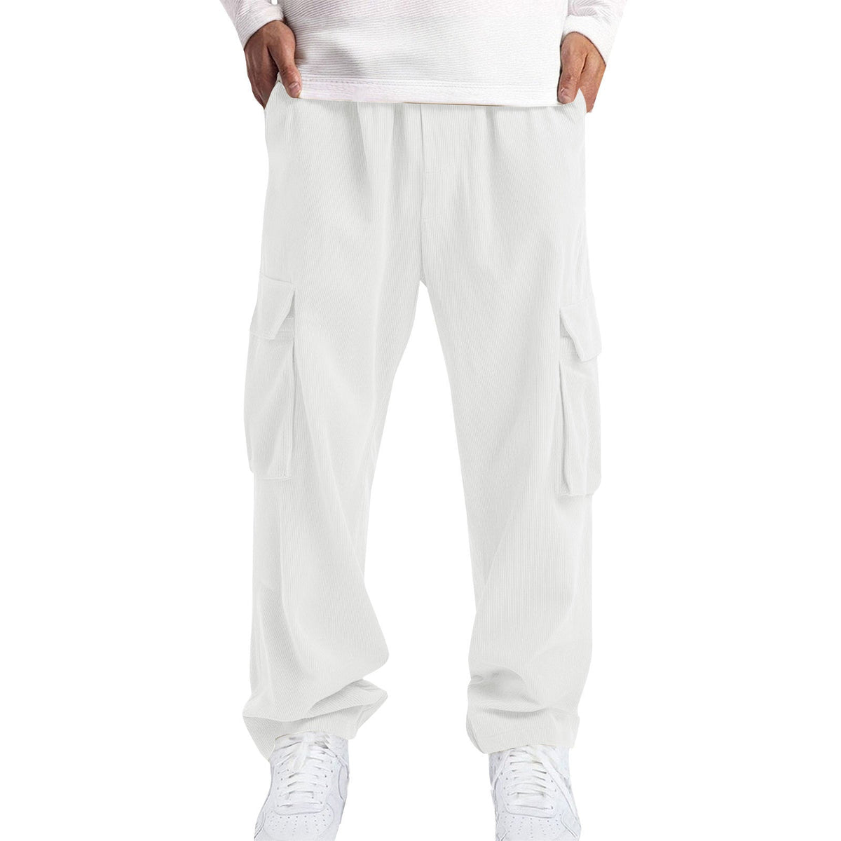 Mens Casual Sporty Corduroy Jogger Work Pants