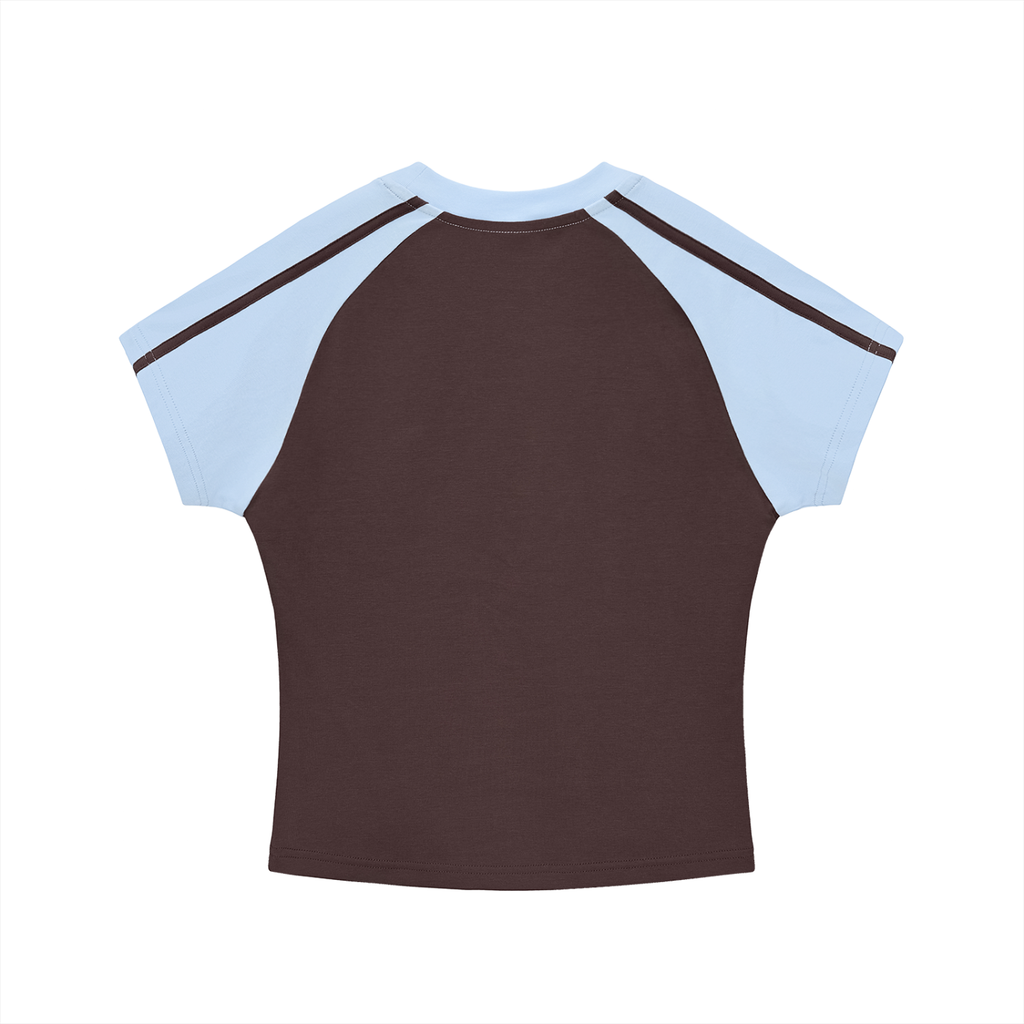 Contrast Stripes Bodycon Raglan  Sleeve T-Shirt