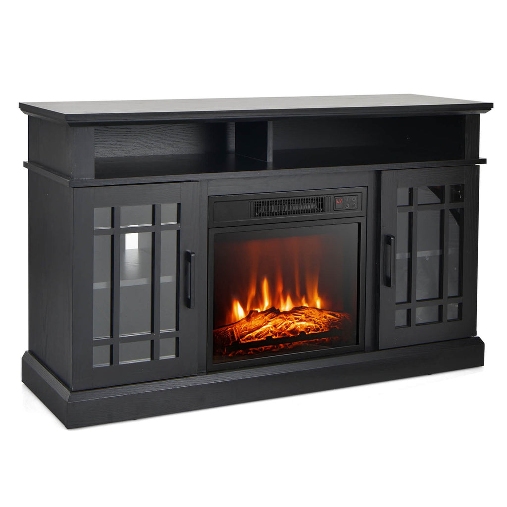 48 Inch Electric Fireplace TV Stand with Cabinets for TVs Up to 5