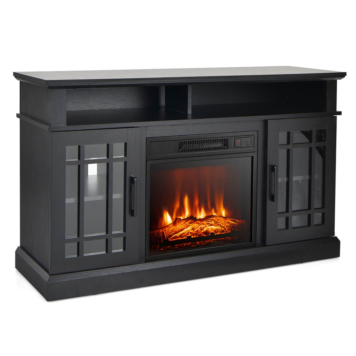 48 Inch Electric Fireplace TV Stand with Cabinets for TVs Up to 5