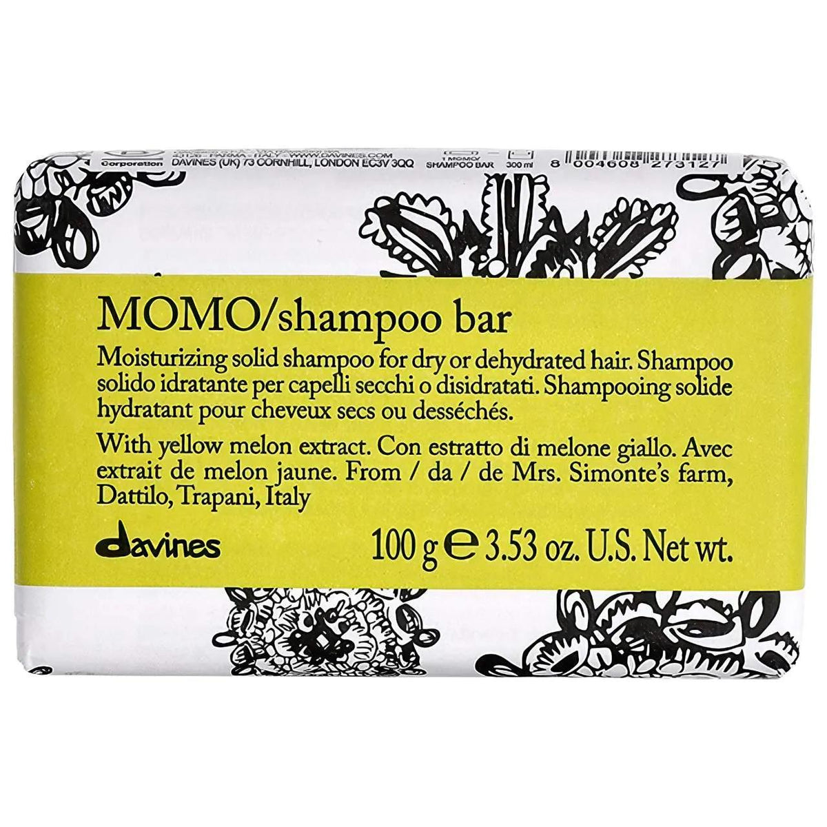 MOMO Hydrating Shampoo Bar for Dry Hair - Eco-Friendly, Silicone-Free, Moisturizing Solid Shampoo for Hydration and Shine