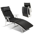 Adjustable Outdoor Lightweight Folding Chaise Lounge Chair with Pillow