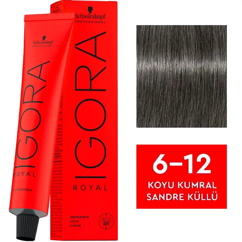 Igora Royal Permanent Color Creme 6-12 Dark Blonde Cendre Ash 60ml